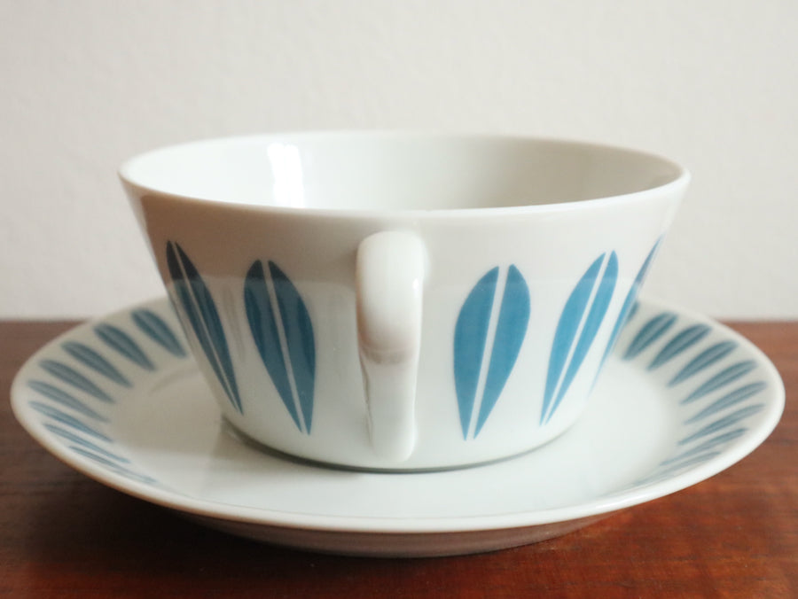 Lyngby ロータス スープカップ ブルー ①