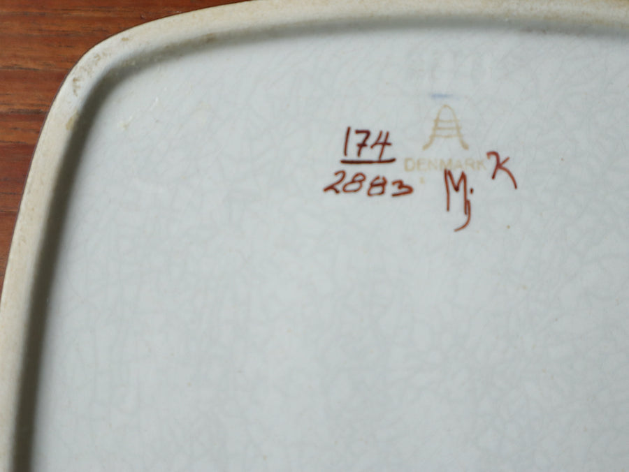Royal Copenhagen スクエアプレート M〈フラワー×パープル〉